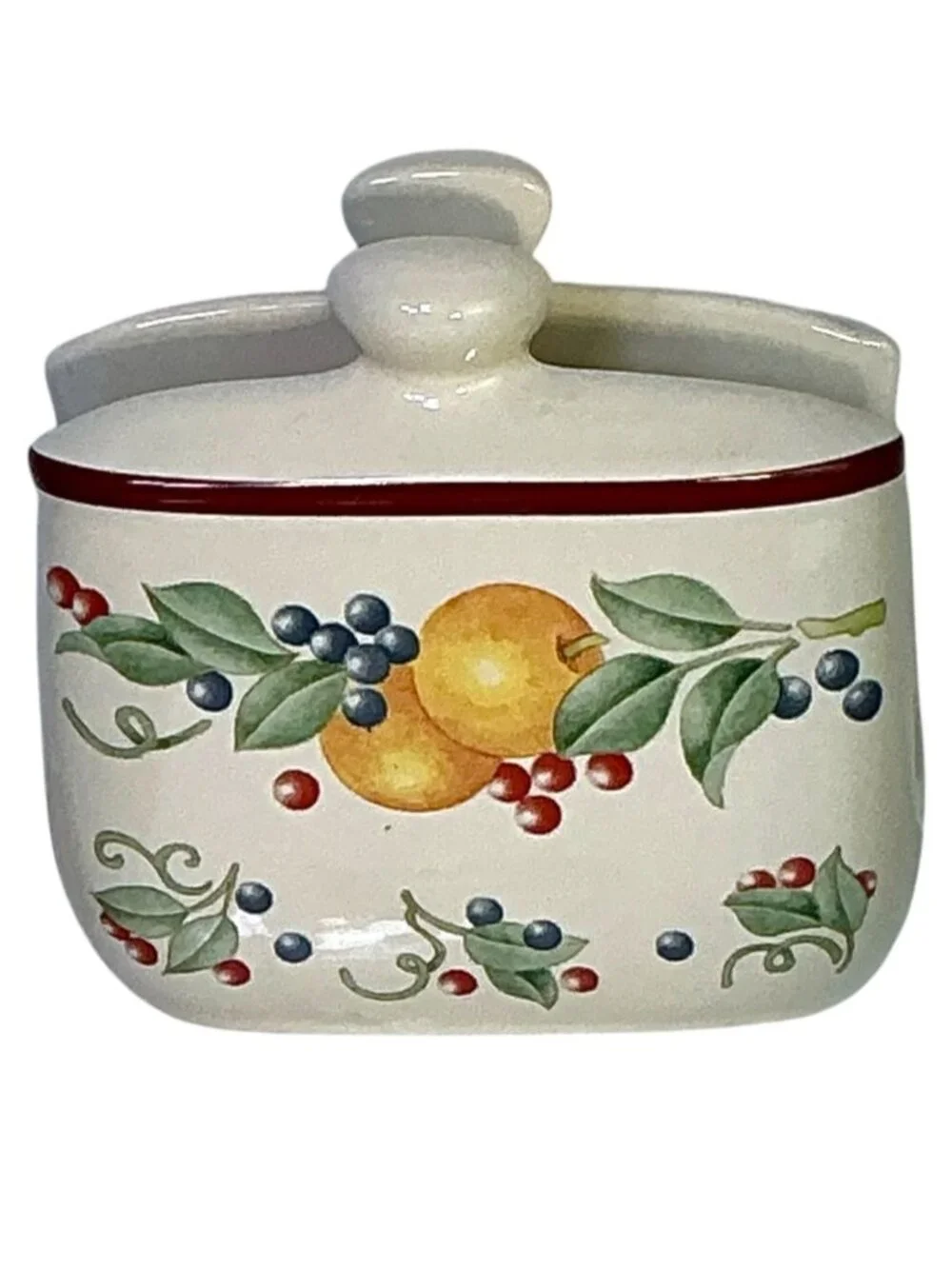 Vintage Spoon Rest Napkin Holder Corelle Coordinates ABUNDANCE Fruit Jay Import